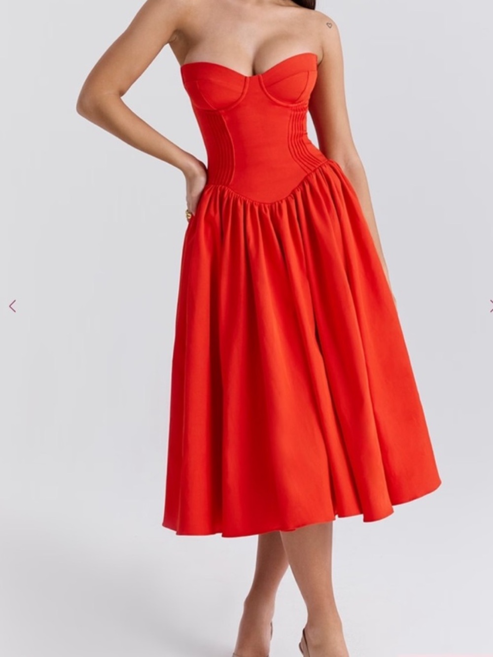 NWT House of CB Red Elizabeth Midi Dress